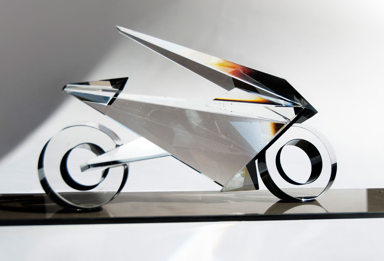 trofeo moto vidrio prisma